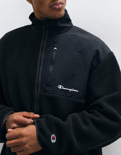 Champion Polar-Fleece-Oberteil mit durchgehendem Reißverschluss in Schwarz, 4 von 5
