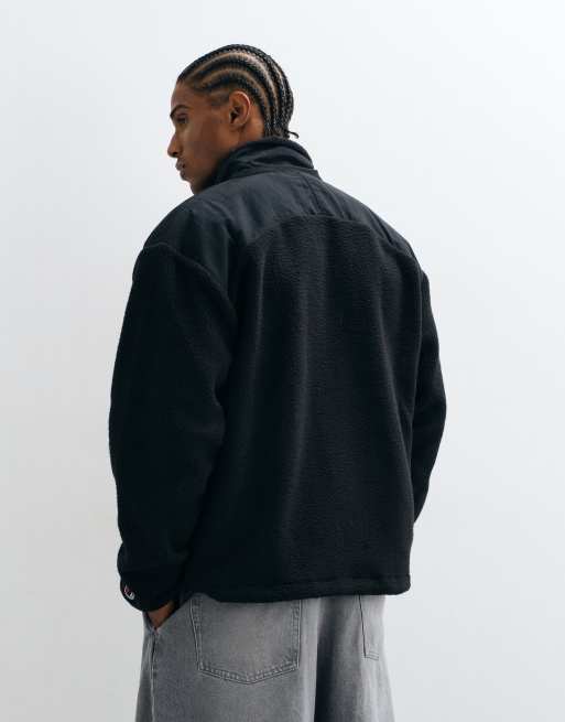 Champion Polar-Fleece-Oberteil mit durchgehendem Reißverschluss in Schwarz, 5 von 5