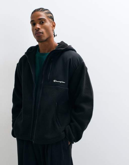 Champion polarfleece-hættetrøje med lynlås i sort, 2 af 5