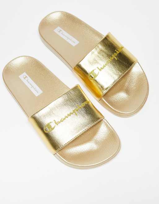 Metallic hot sale champion slides