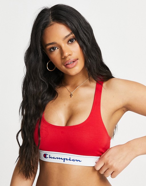 Champion Racer top classic logo bralette in red