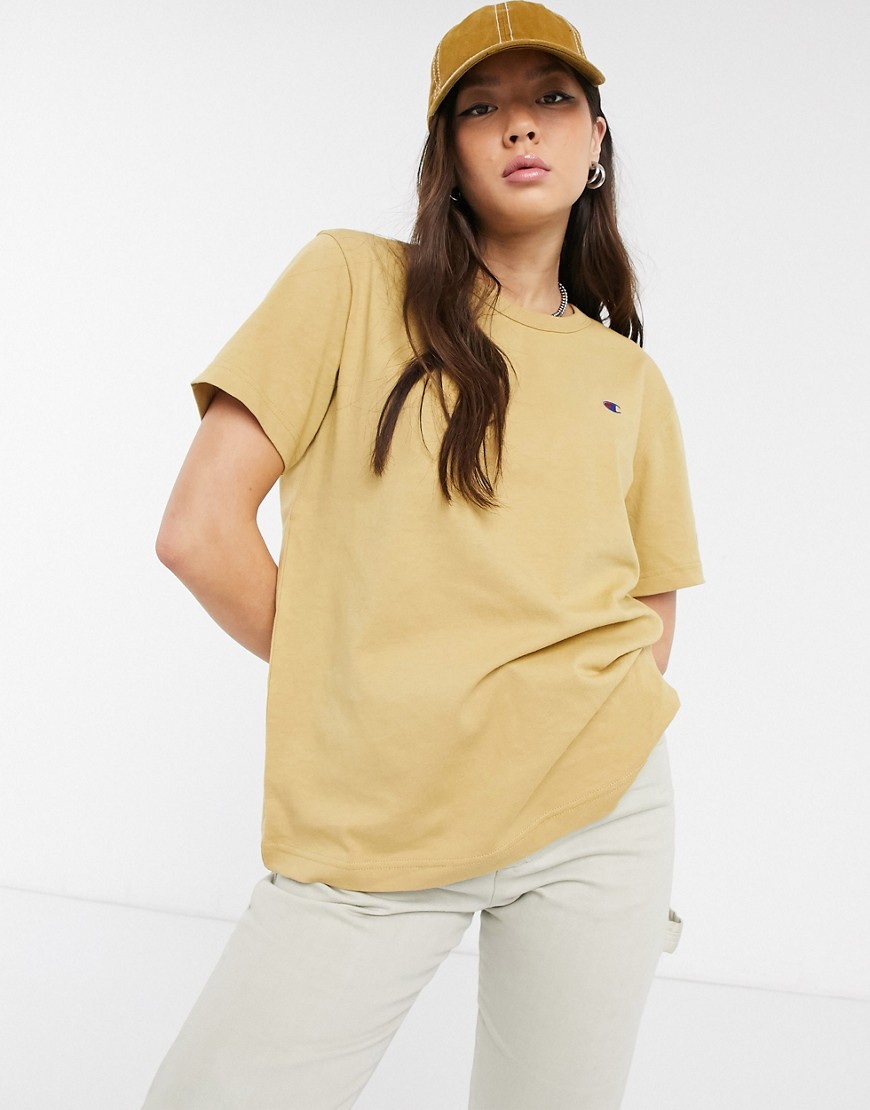 Champion relaxed t-shirt with small chest embroidery-Brown