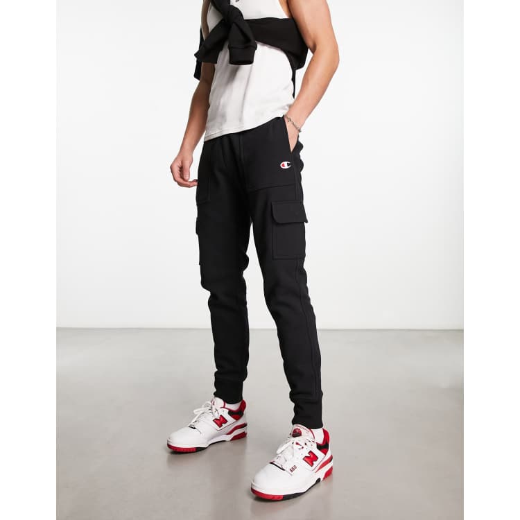 Uretfærdighed semester Skrivemaskine Champion Reverse Weave cargo sweatpants in black | ASOS