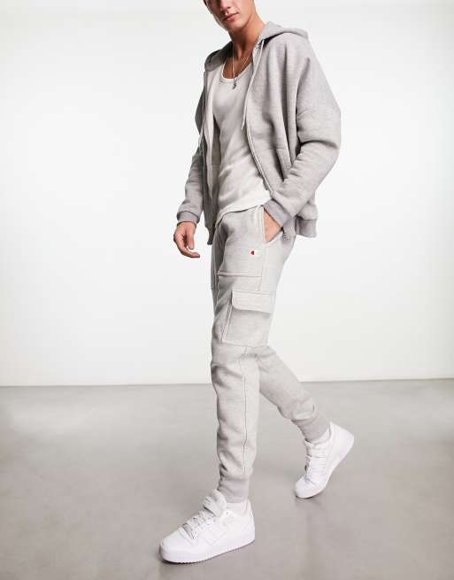 Grey Cargo Bottom Fleece Tracksuit – Trapionaire