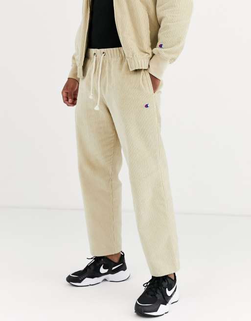 Champion Reverse Weave corduroy straight hem pants in beige