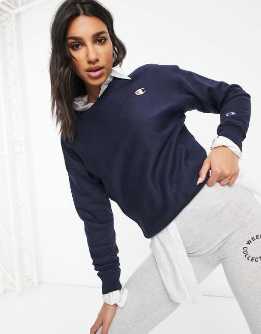 Champion reverse weave crew sales navy