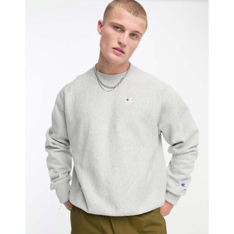 Champion sweater grey outlet crew neck letra