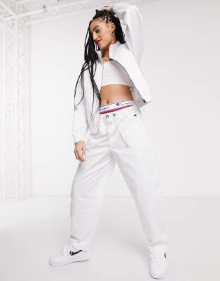 ladies white cotton cropped trousers