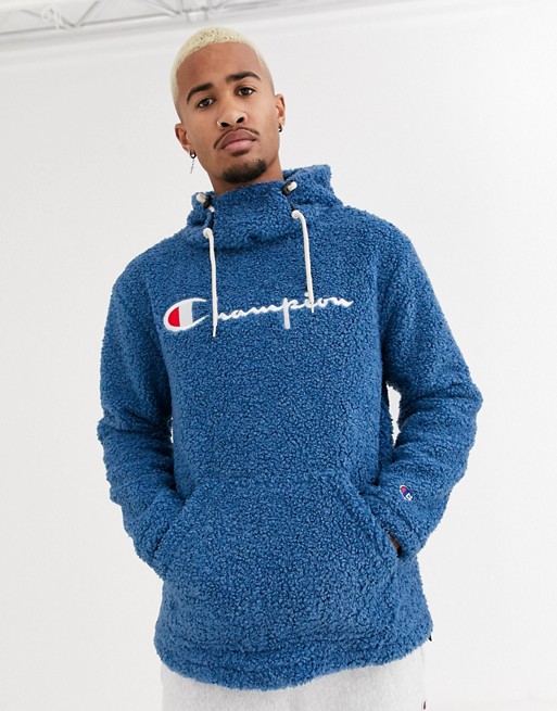 Champion Reverse Weave fleece hooded slip-on jacket in blue