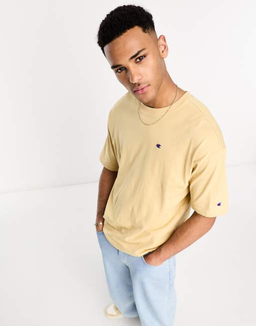 Champion Reverse Weave Hochwertiges T Shirt in Beige