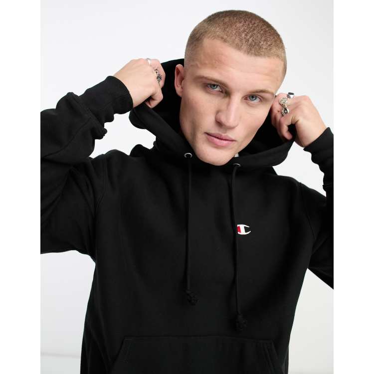 Champion reverse weave hoodie in black ASOS