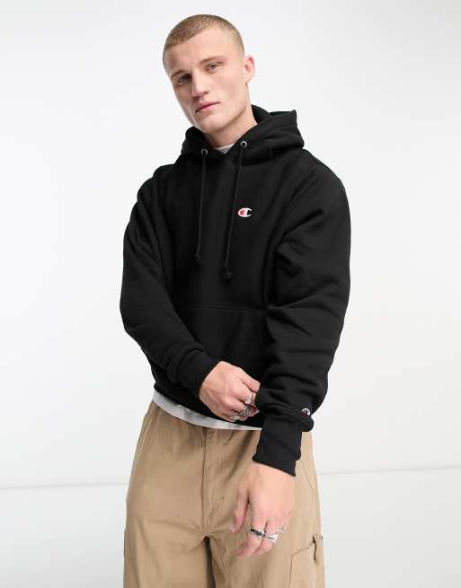 Champion reverse weave hoodie in black | ASOS