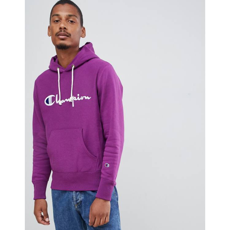 Script logo reverse outlet weave hoodie