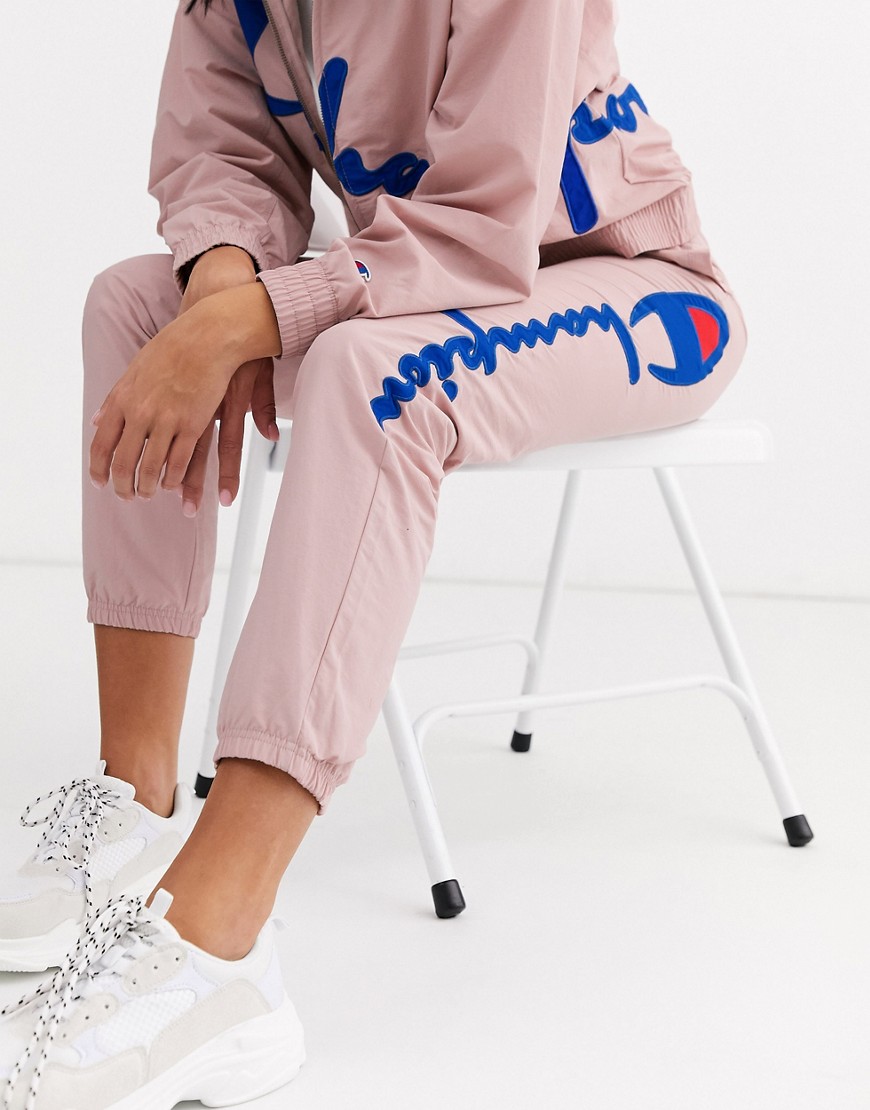Champion reverse weave joggers with large logo co-ord-Pink