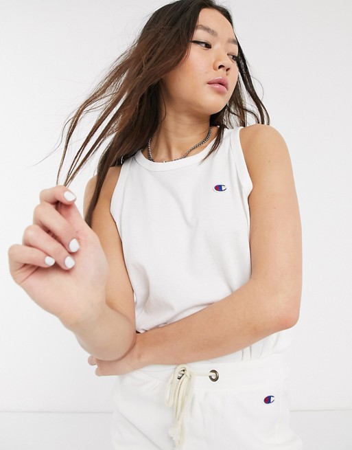 Champion reverse weave logo cropped tank top co-ord