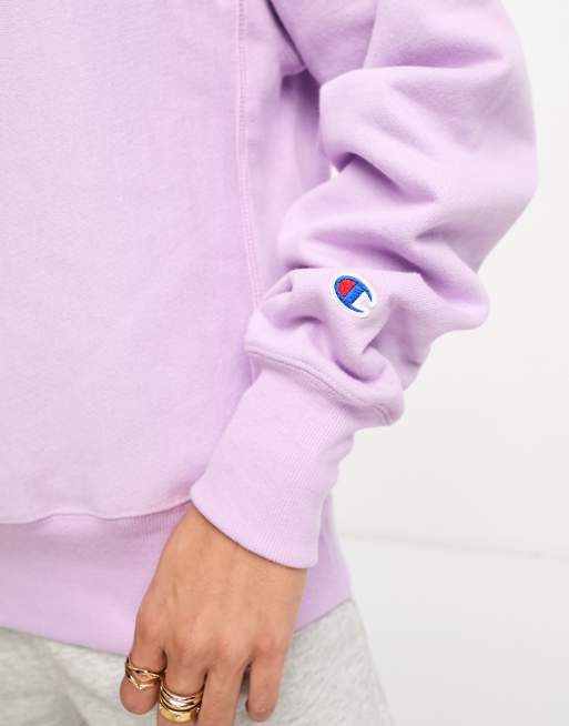 Champion Reverse Weave oversized crew sweat in purple