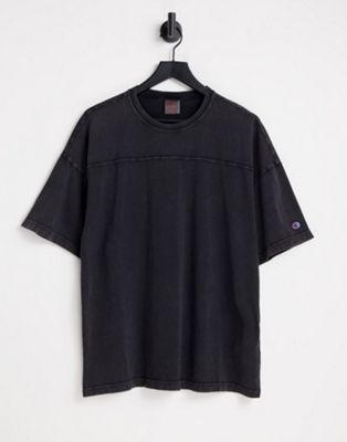 Champion Reverse Weave small logo t-shirt in black