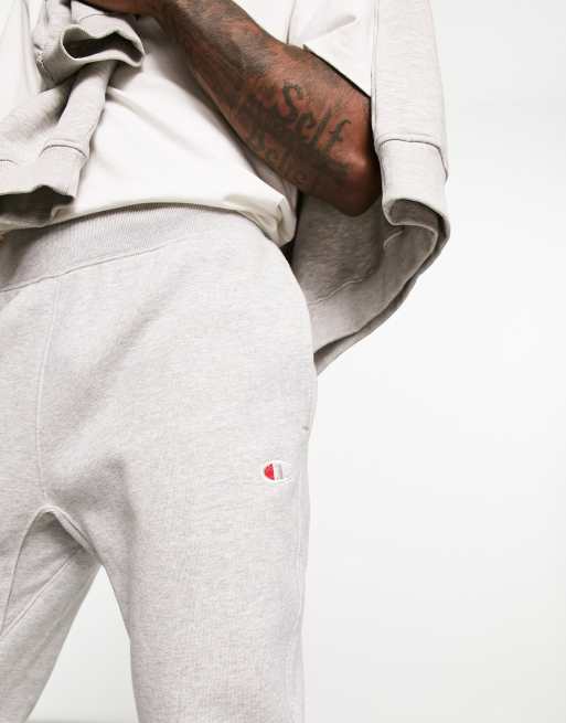 Champion Reverse Weave Men's Classic Cuff Sweatpants in Grey Marl