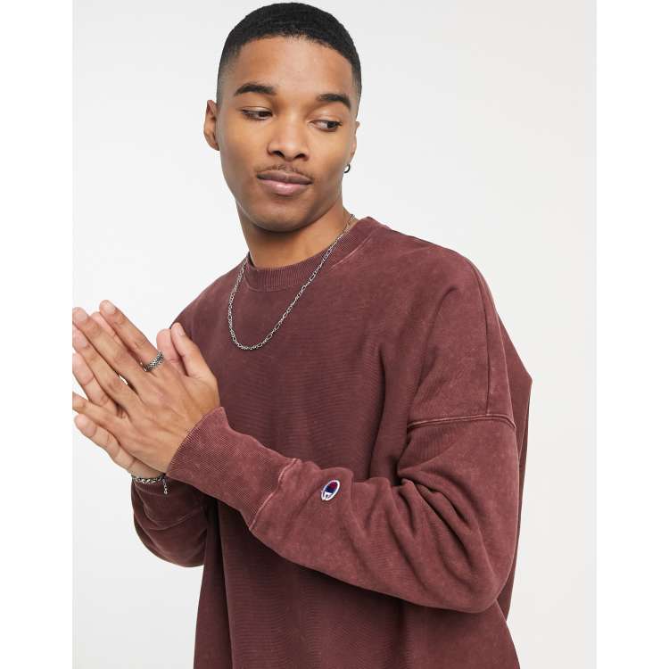 Champion Reverse Weave sweatshirt in burgundy ASOS