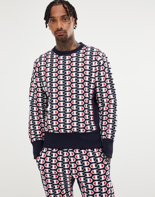 Champion reverse weave all over clearance print sweatshirt