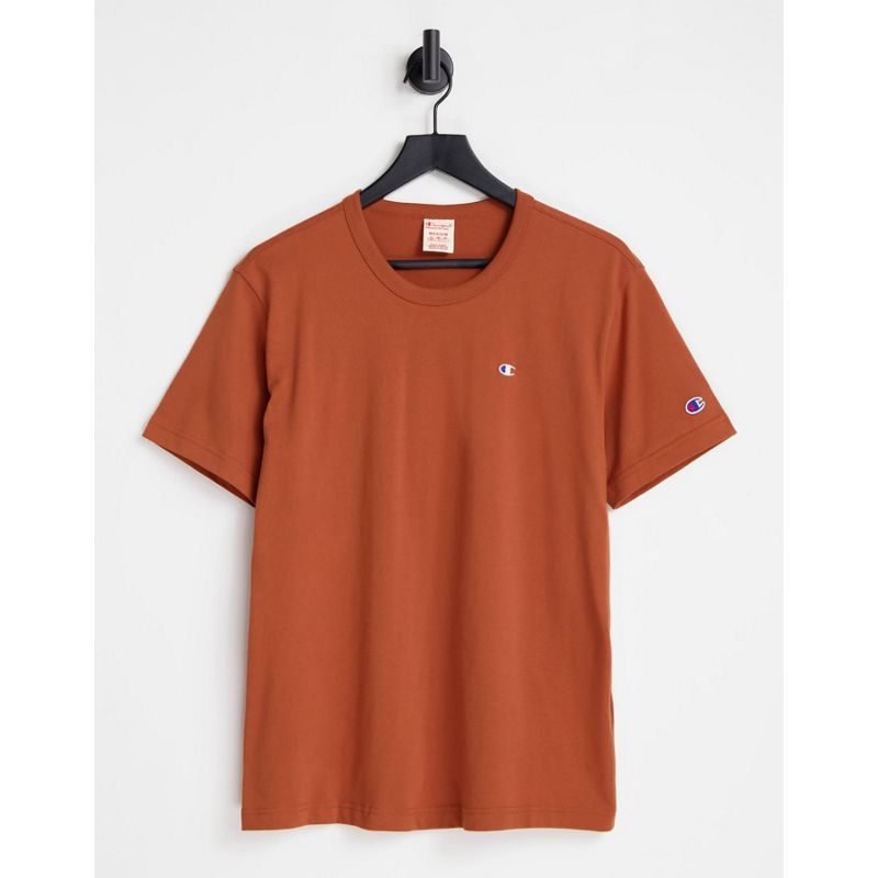 Champion - Reverse Weave - T-shirt con logo arancione slavato