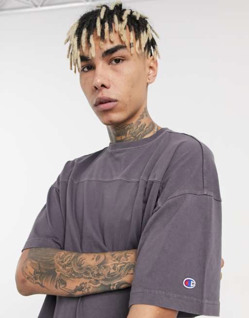 Champion Reverse Weave t shirt in acid navy