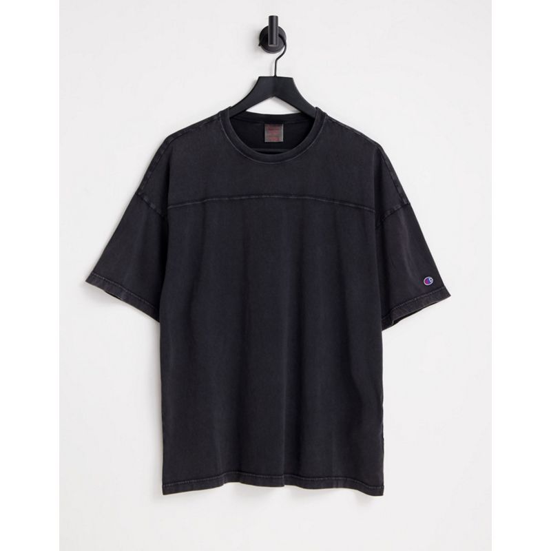Uomo Activewear Champion - Reverse Weave - T-shirt nera con logo piccolo