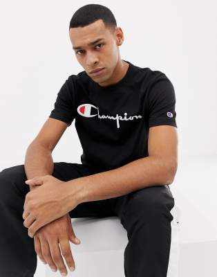 champion black logo t shirt