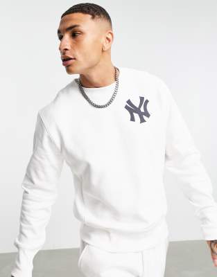 Champion Reverse Weave Yankees sweatshirt in white | ASOS