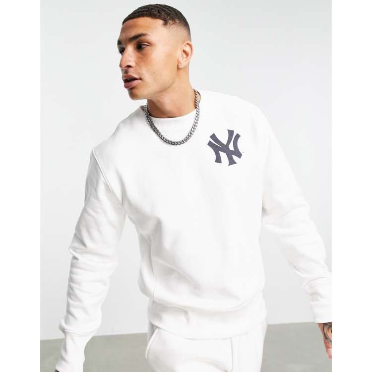 Champion Reverse Weave Yankees sweatshirt in white | ASOS