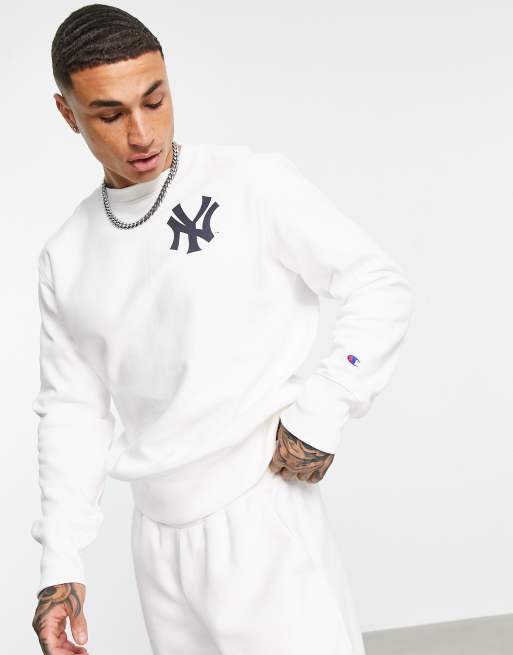 Champion Reverse Weave Yankees sweatshirt in white