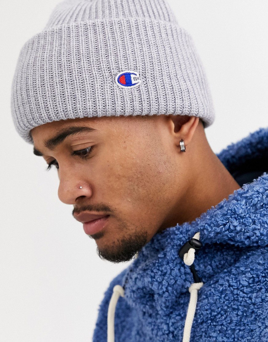 Champion ribbed beanie in grey