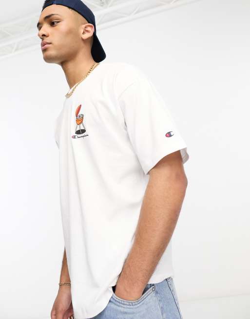 Champion Rochester BBQ graphic print t shirt in white