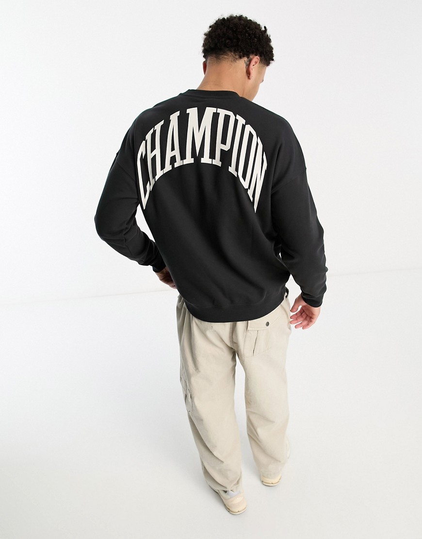 Champion Rochester city explorer sweatshirt with back logo in black