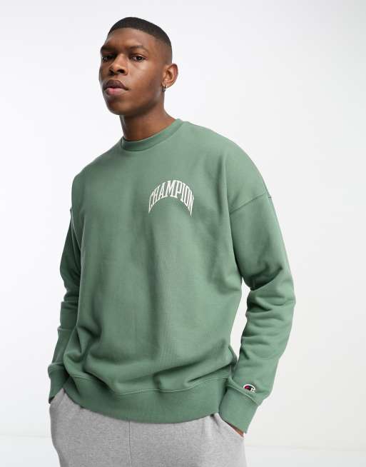 Green champion 2025 crewneck sweatshirt