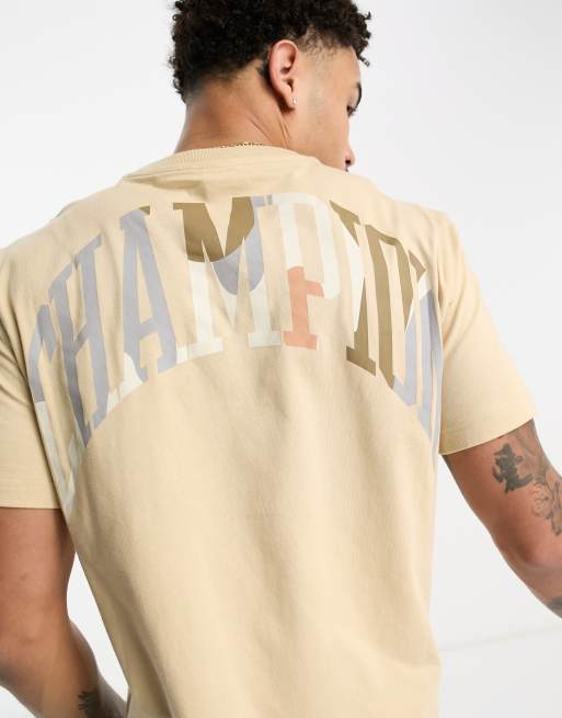 Champion Rochester city explorer t shirt with back logo in beige