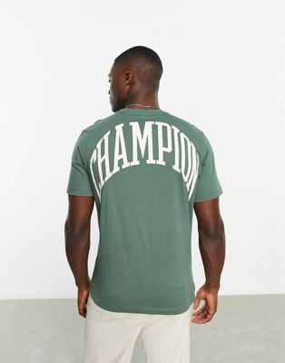 Champion Rochester city explorer t-shirt with back logo in green - ASOS Price Checker