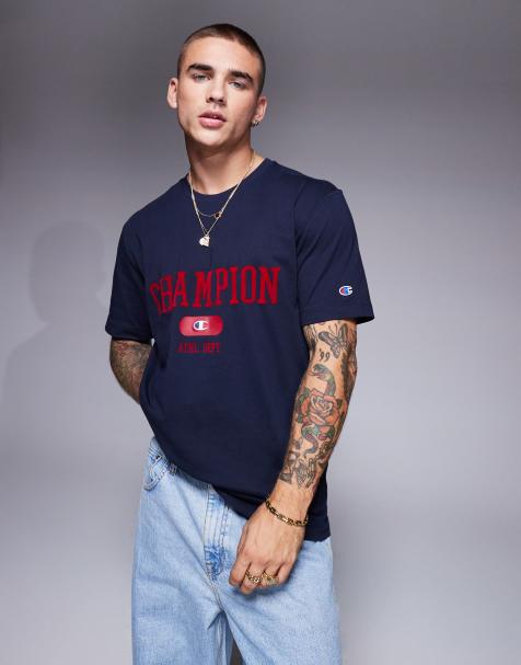 Champion – Rochester – College-T-Shirt in Marineblau - view 1