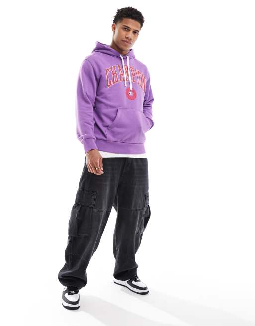 Champion Rochester collegiate logo hoodie in purple ASOS