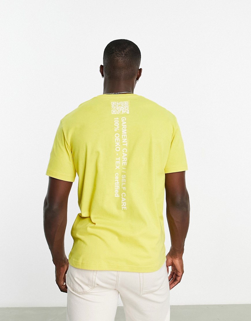 Champion Rochester future t-shirt with globe back print in yellow