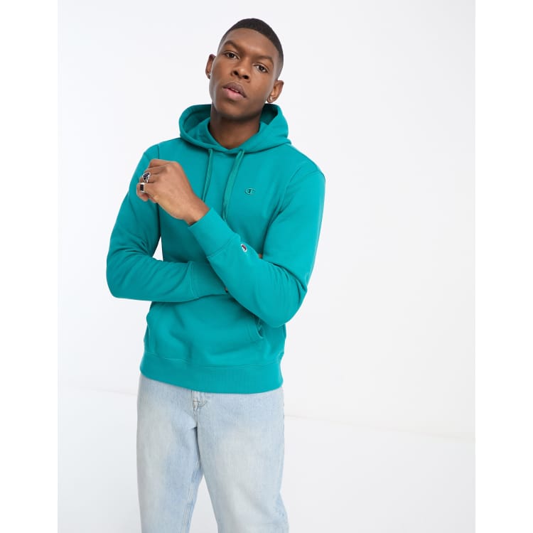 Turquoise champion shop hoodie mens