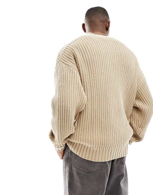 Champion Rochester knitted v neck jumper in brown