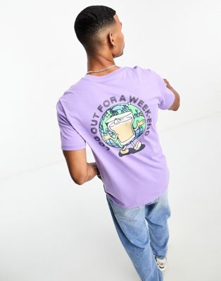Champion Rochester log out graphic print t-shirt in purple