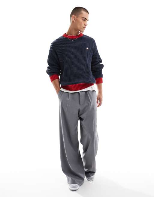 Champion Rochester Maglione blu navy e rosso stile college