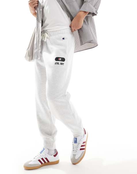 Champion - Rochester - Pantalon de jogging style universitaire avec bord-côte sur le bas des jambes - Gris chiné - view 1