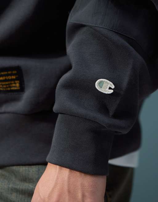 Champion – Rochester – Svart, funktionell sweatshirt med rund halsringning, 2 av 4