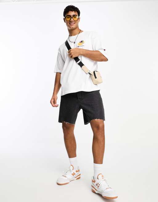 Champion - Rochester - T-shirt met oranje ontbijtprint in wit, 3 van 4