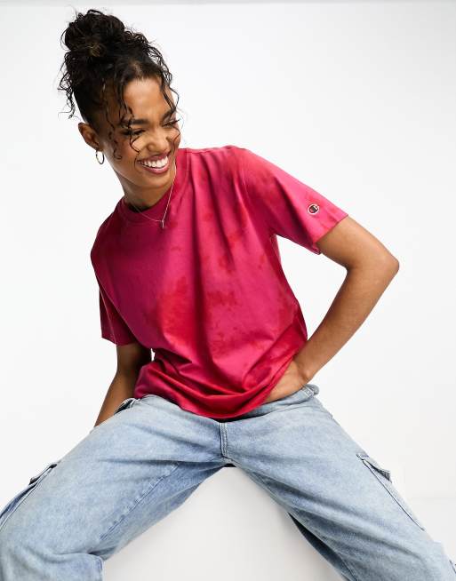 Champion Rochester T shirt rosa e arancione slavato ASOS