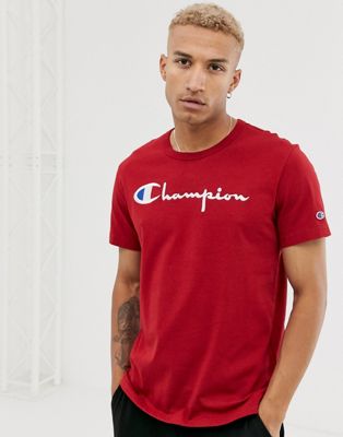 Champion – Röd t-shirt med stor text-logga