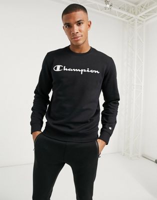Champion – Schwarzes Sweatshirt mit großem Logo